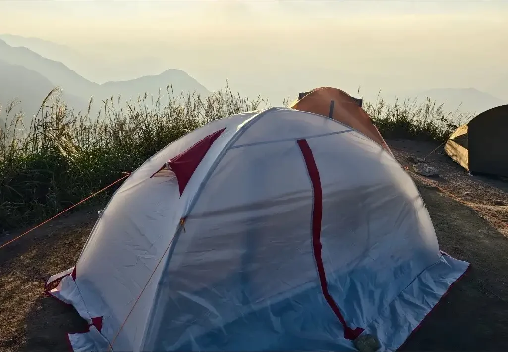 Ultralight camping white tent 1 Person 4 Season feedback outer