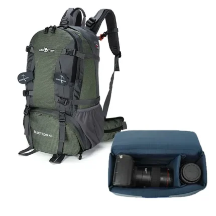 best camera bag for hiking, travel waterproof backpack, hiking rucksack,hydration water backpack - green