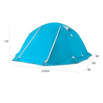 ultra light best camping hiking adventure tent 2 person 4 seaon blue color