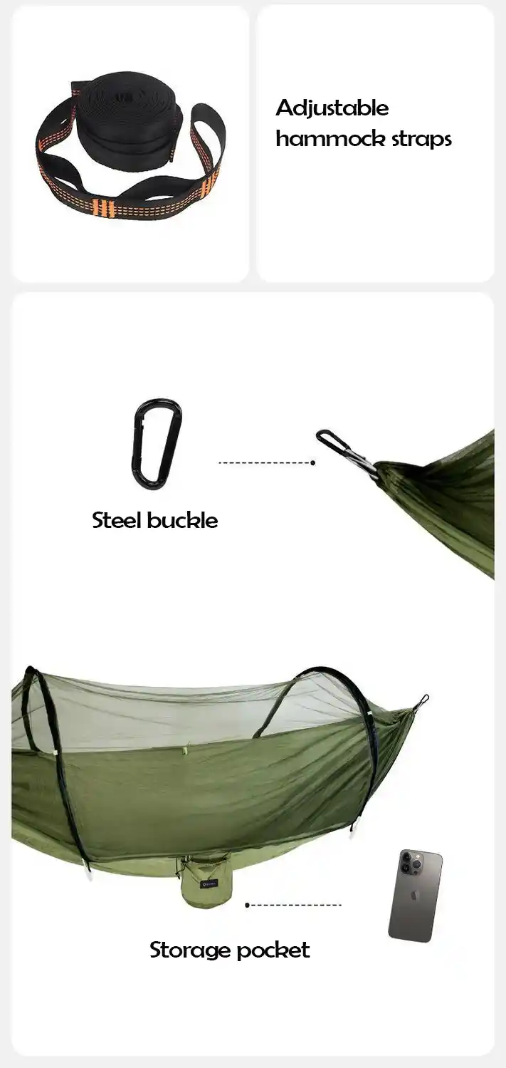 portable camping backpacking hammock with mosquito net advantage